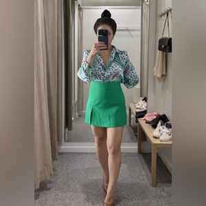 Zara Vibrant Green Mini Skirt